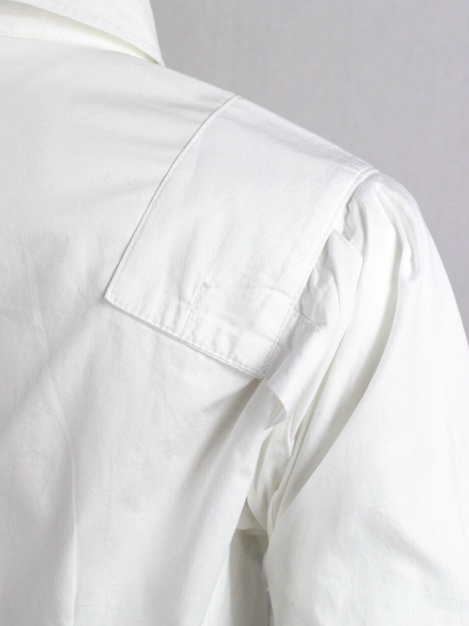 a f Vandevorst white pocket shirt with upwards folded sleeves spring 1999 (8)