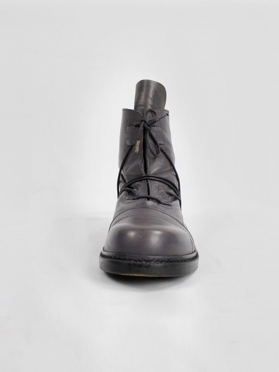 archive Dirk Bikkembergs grey tall boots with laces through the soles 1990s 90s (22)
