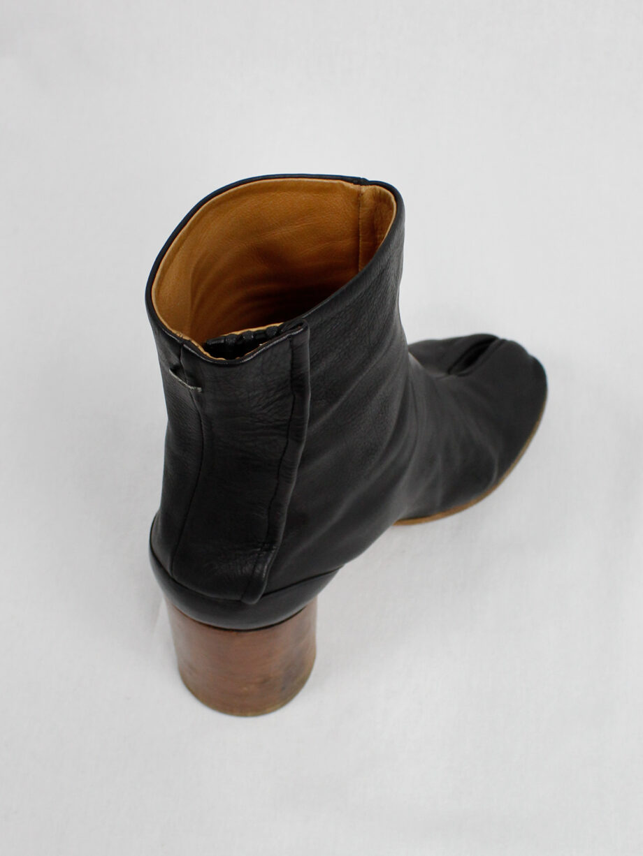 vintage Maison Martin Margiela black tabi boots with wooden heel spring 2013 (11)