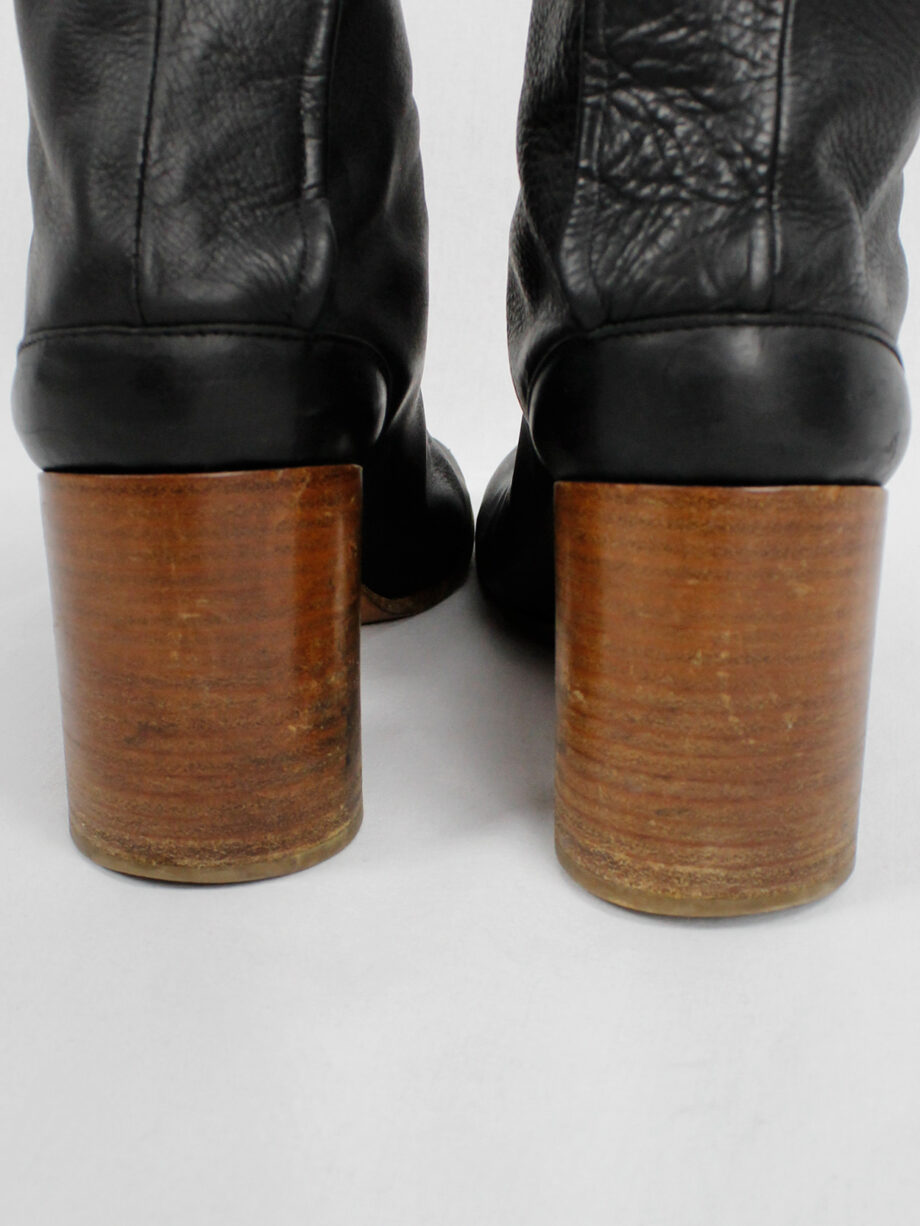 vintage Maison Martin Margiela black tabi boots with wooden heel spring 2013 (15)