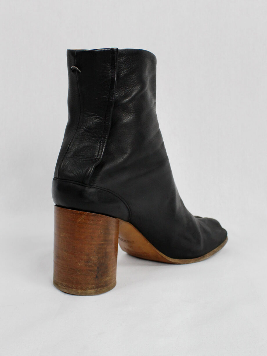 vintage Maison Martin Margiela black tabi boots with wooden heel spring 2013 (2)