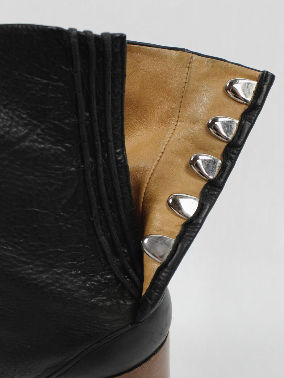 vintage Maison Martin Margiela black tabi boots with wooden heel spring 2013 (21)