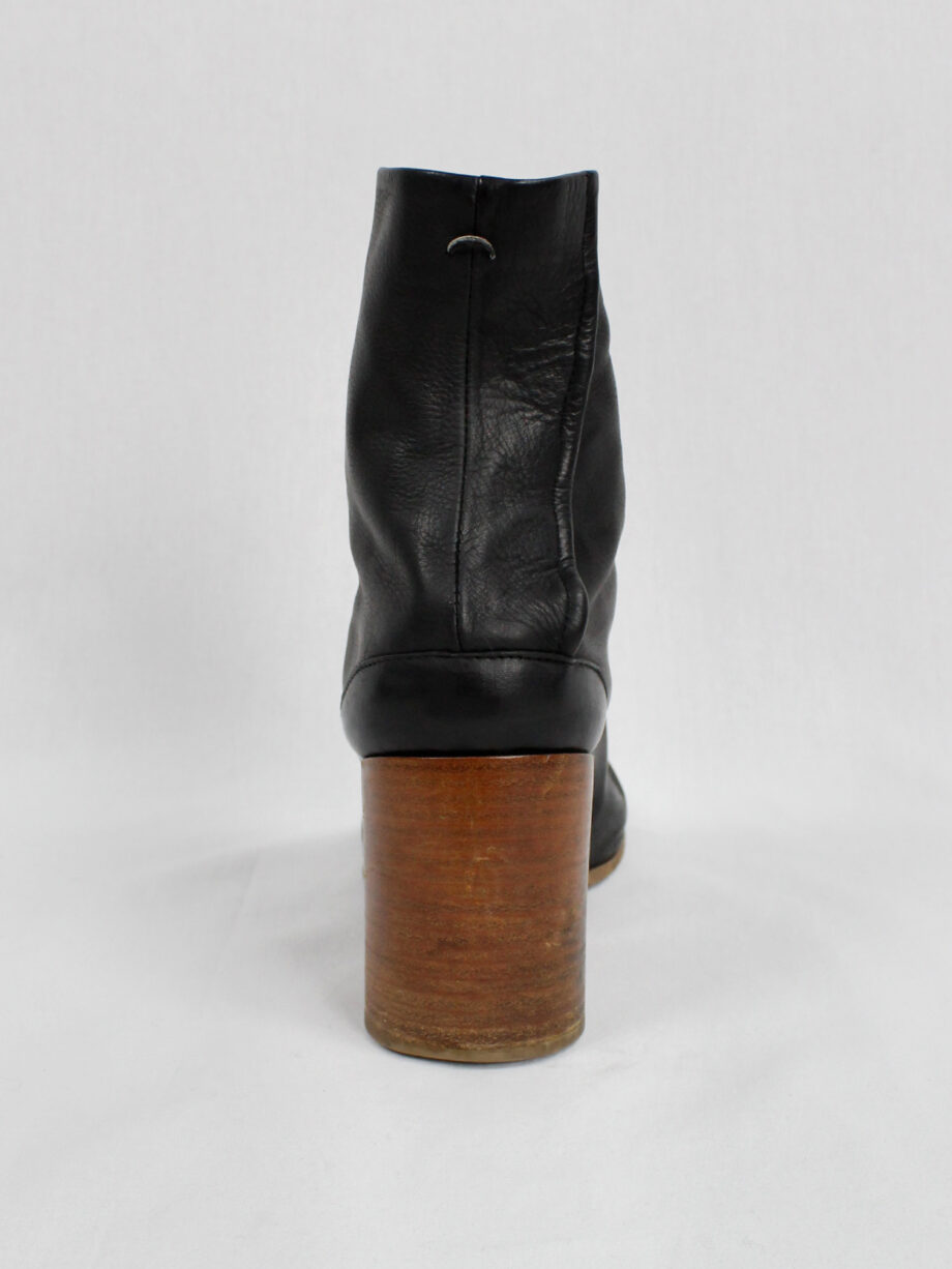 vintage Maison Martin Margiela black tabi boots with wooden heel spring 2013 (3)