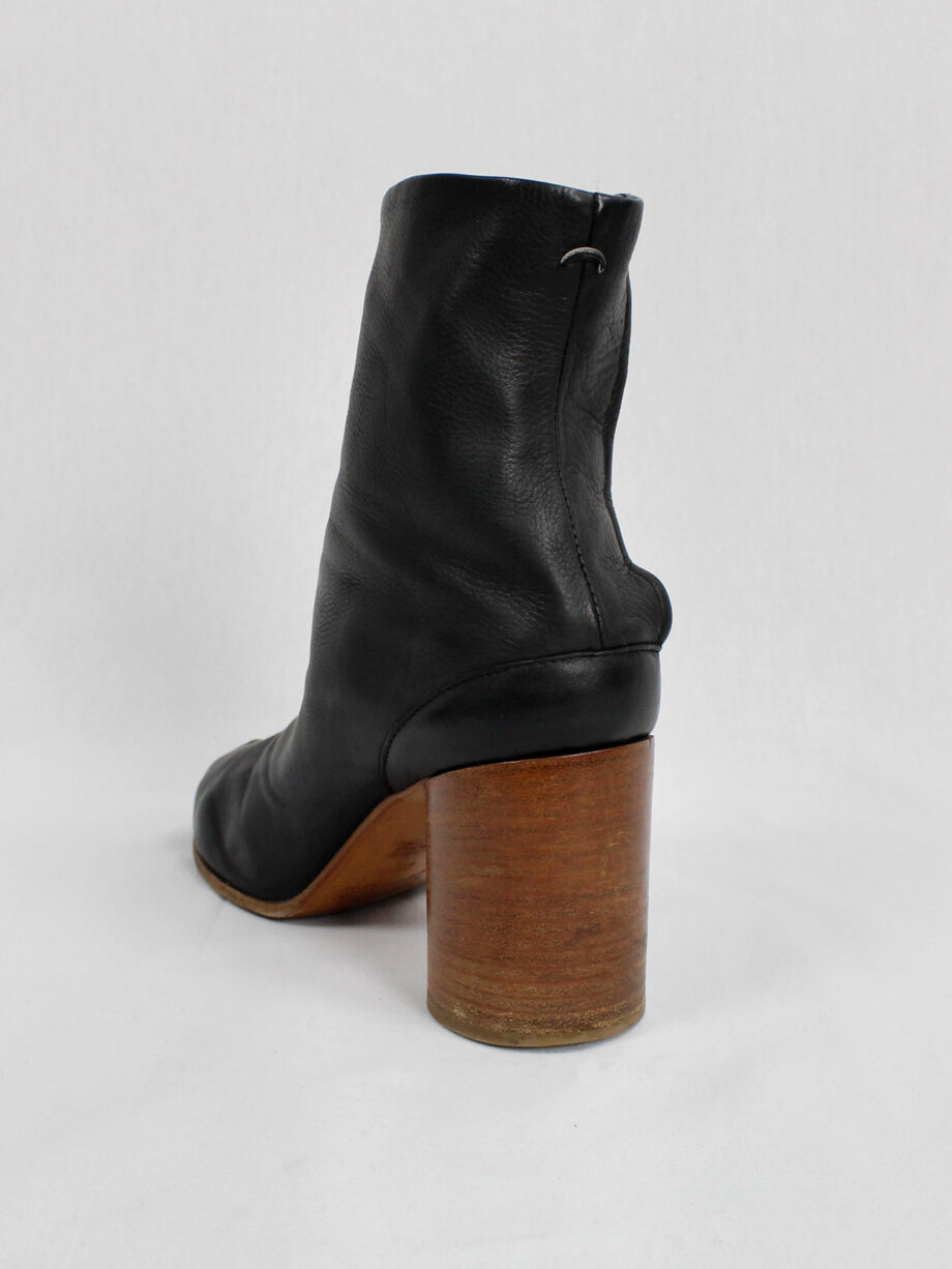 vintage Maison Martin Margiela black tabi boots with wooden heel spring 2013 (4)