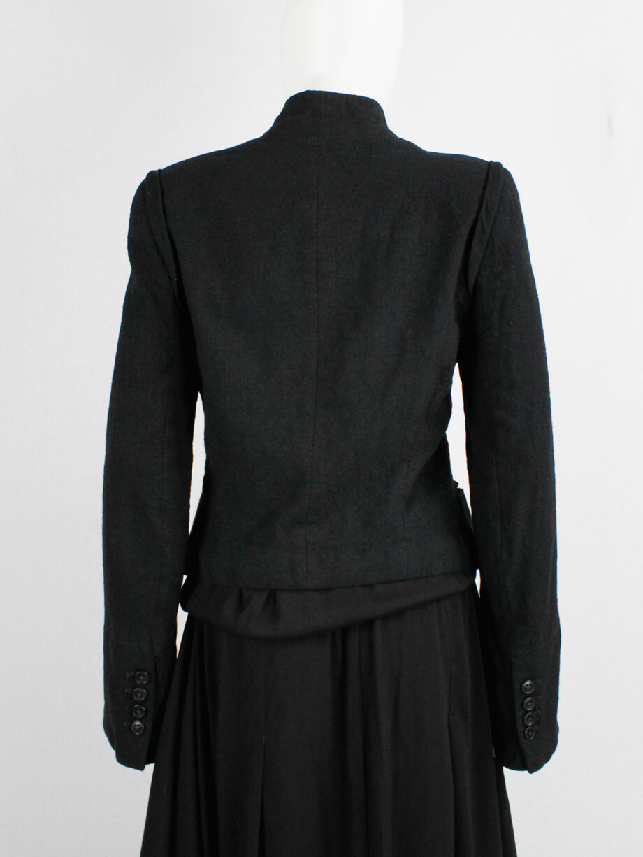 Ann Demeulemeester black double breasted military-style jacket fall 2005 (2)