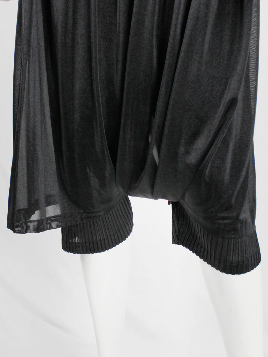 Issey Miyake black pleated sarouel trousers made of two different layers (10)