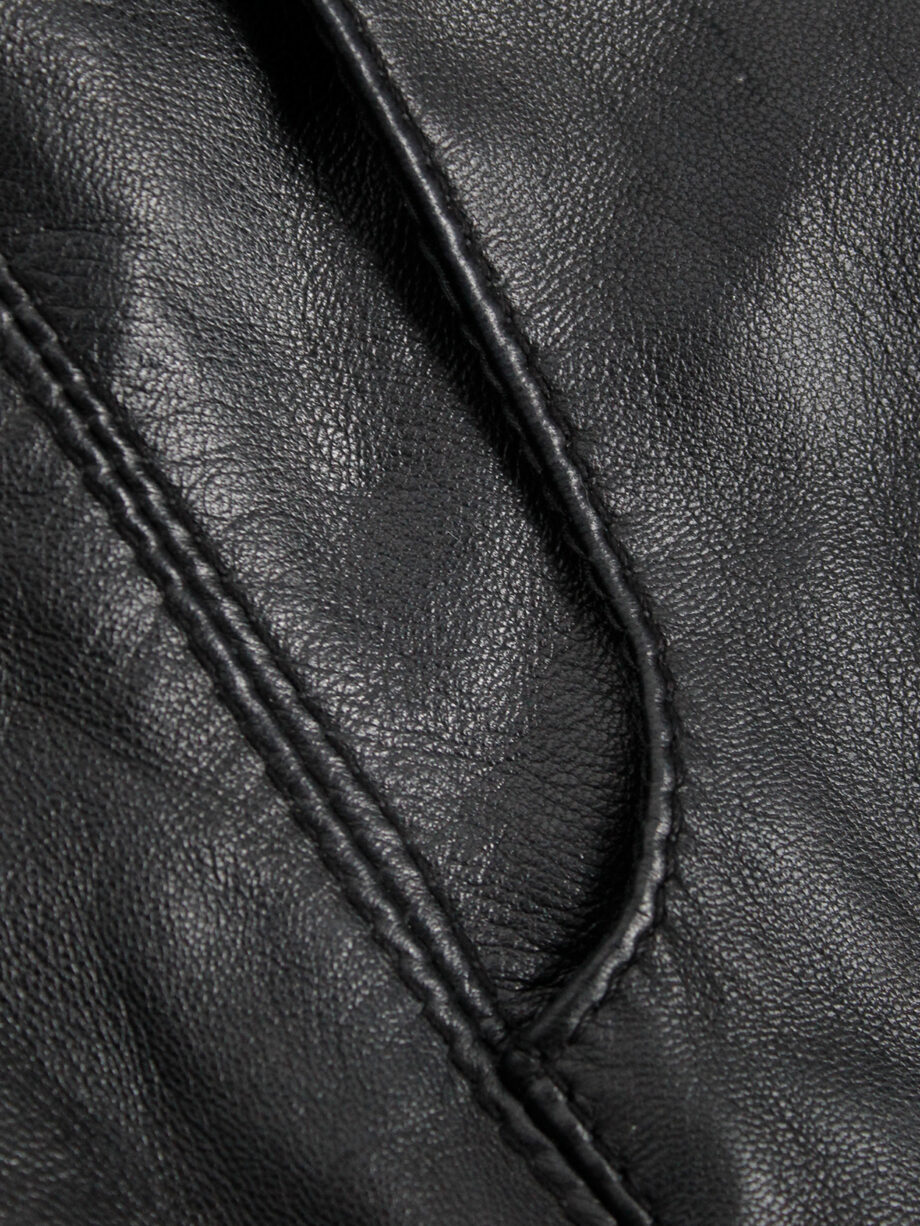 Lieve Van Gorp black leather fanny pack or shoulder bag with trouser pocket 1990s 90s (7)