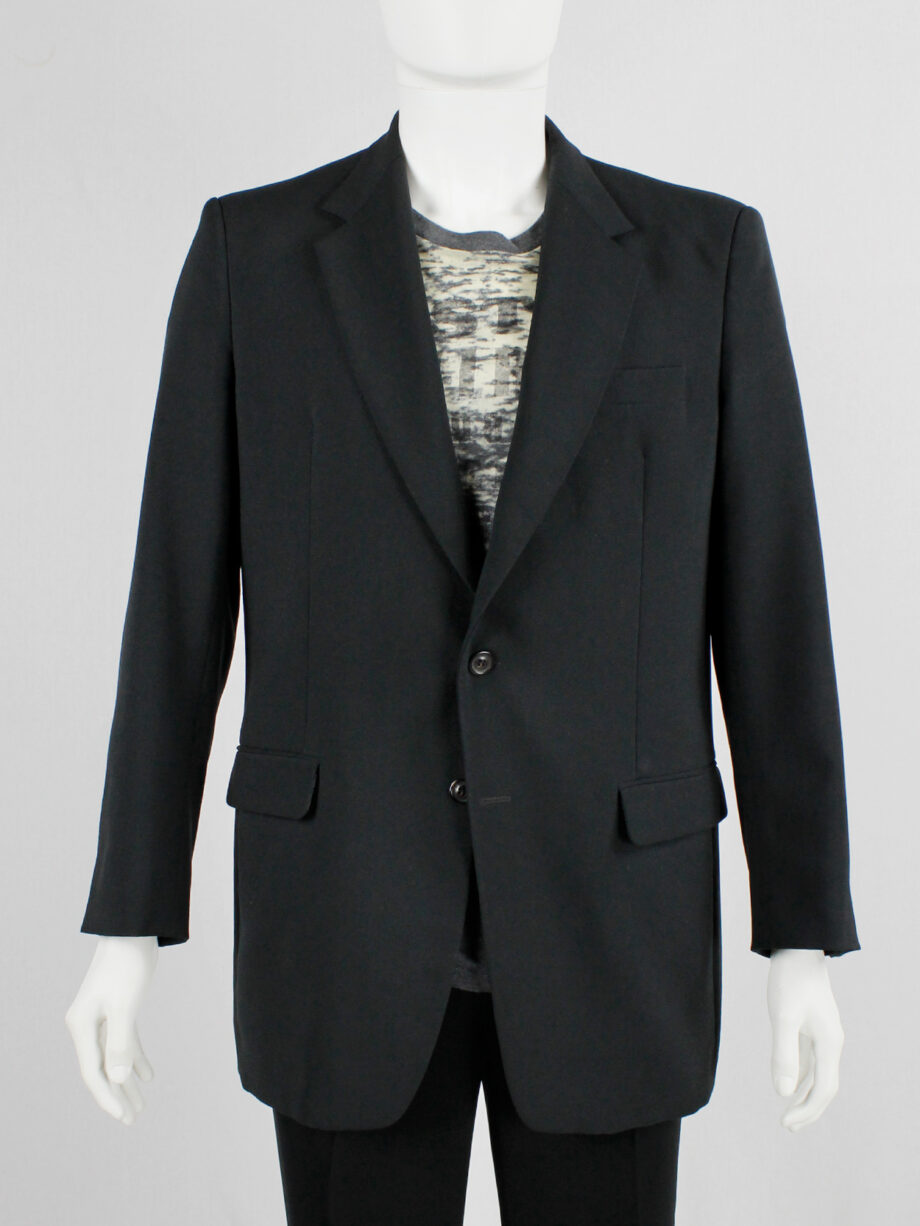 Maison Martin Margiela 10 classic black blazer with trompe-l’oeil button closure spring 1999 (9)