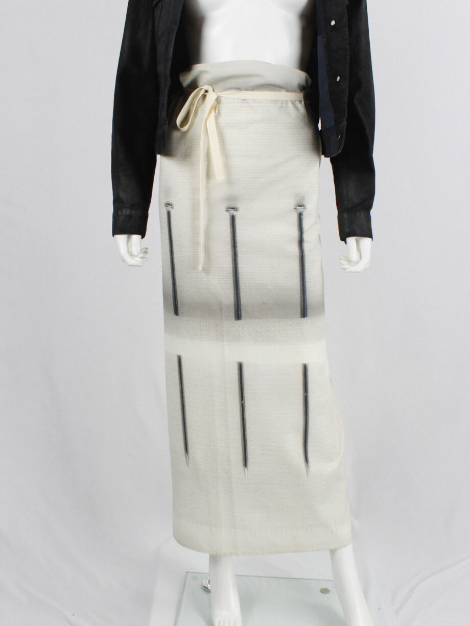 Maison Martin Margiela 6 white maxi wrap skirt with trompe-l’oeil print (3)