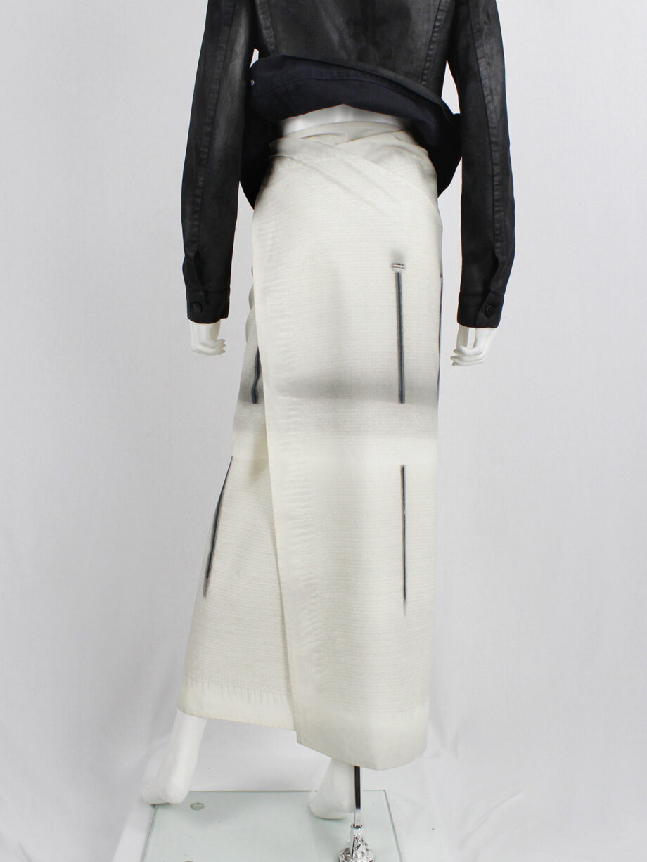 Maison Martin Margiela 6 white maxi wrap skirt with trompe-l’oeil print (9)