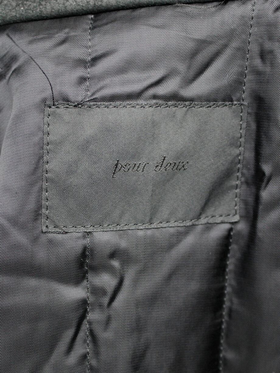 Pour Deux black leather jacket with cargo pockets and contrasting sleeves and back (10)