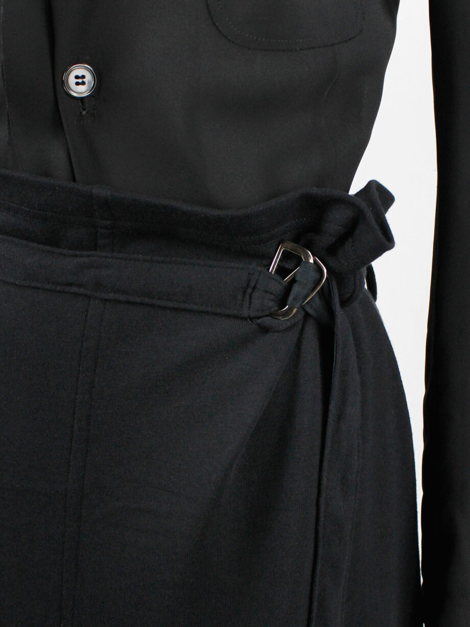 Y’s Yohji Yamamoto black maxi skirt with paperbag waist and gathered back pleat (9)