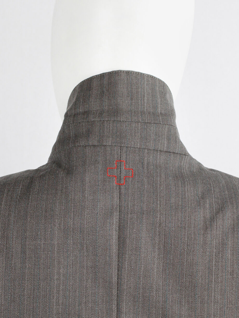 af Vandevorst brown pinstripe vest designed after a deconstructed men’s blazer fall 2016 (2)
