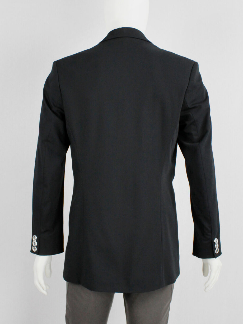 vaniitas Lieve Van Gorp black tailored blazer with two laced up front slits spring 2000 (1)