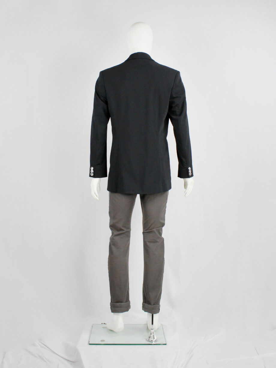 vaniitas Lieve Van Gorp black tailored blazer with two laced up front slits spring 2000 (20)
