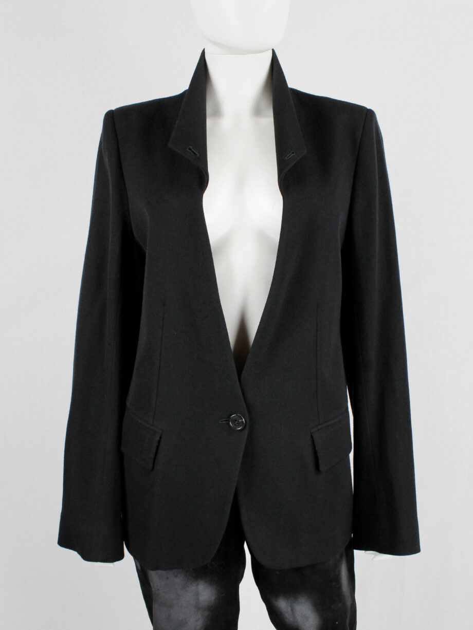 vintage Ann Demeulemeester black blazer with embroidered detacheable lapels spring 2015 (6)