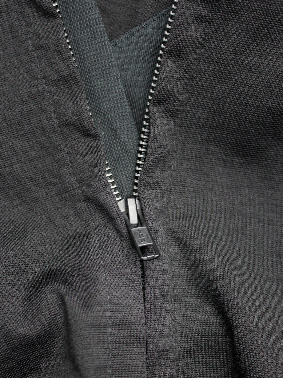 vintage Ann Demeulemeester black maxi skirt with diagonal zipper and adjustable slit fall 2012 (4)