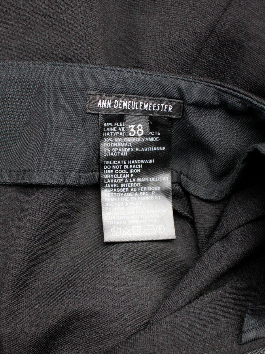 vintage Ann Demeulemeester black maxi skirt with diagonal zipper and adjustable slit fall 2012 (5)