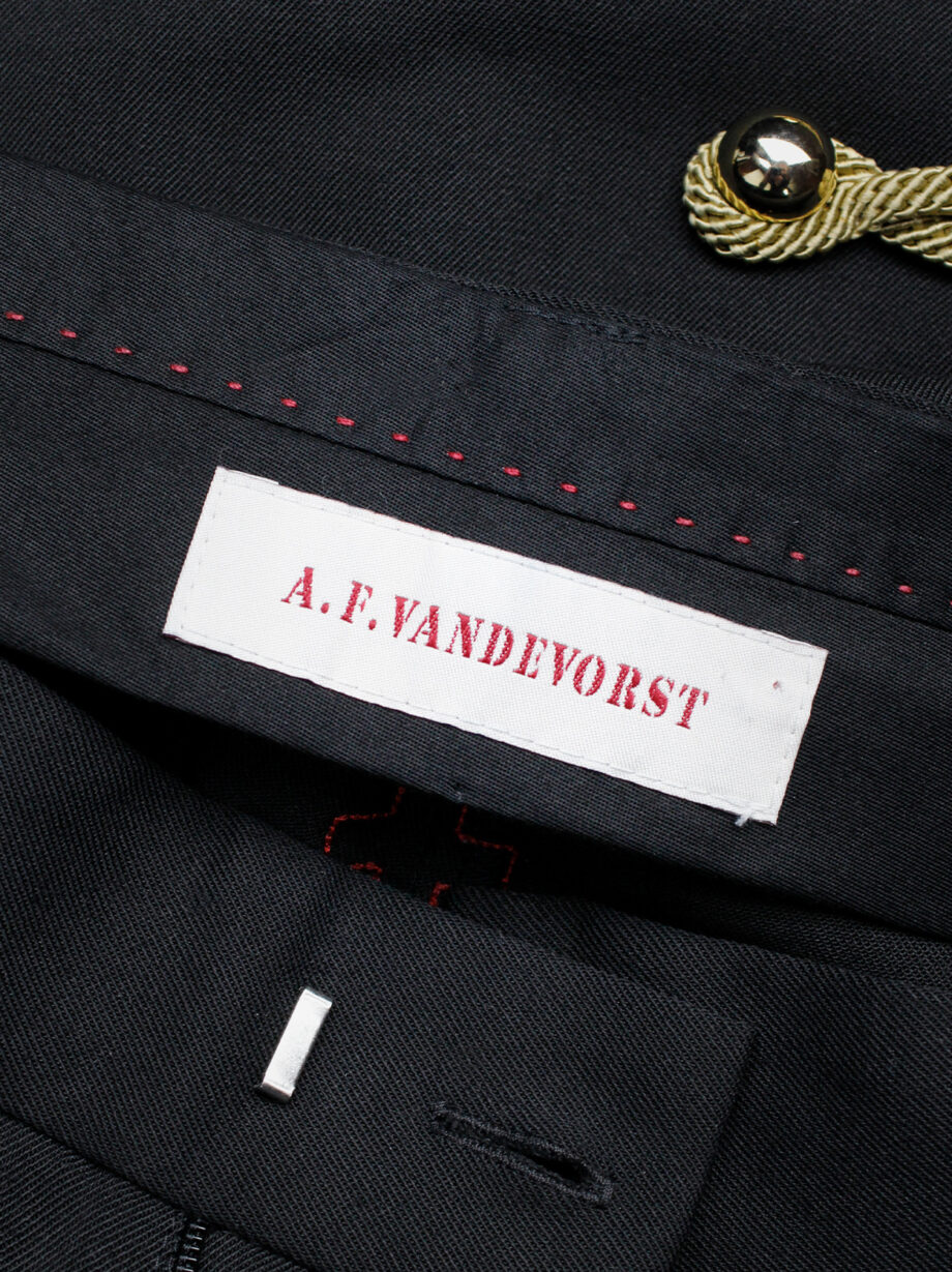 A.F. Vandevorst black Napoleonic officer’s trousers with gold buttons and ropes fall 2017 couture (5)