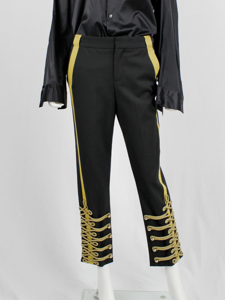 A.F. Vandevorst black Napoleonic officer’s trousers with gold buttons and ropes fall 2017 couture (6)