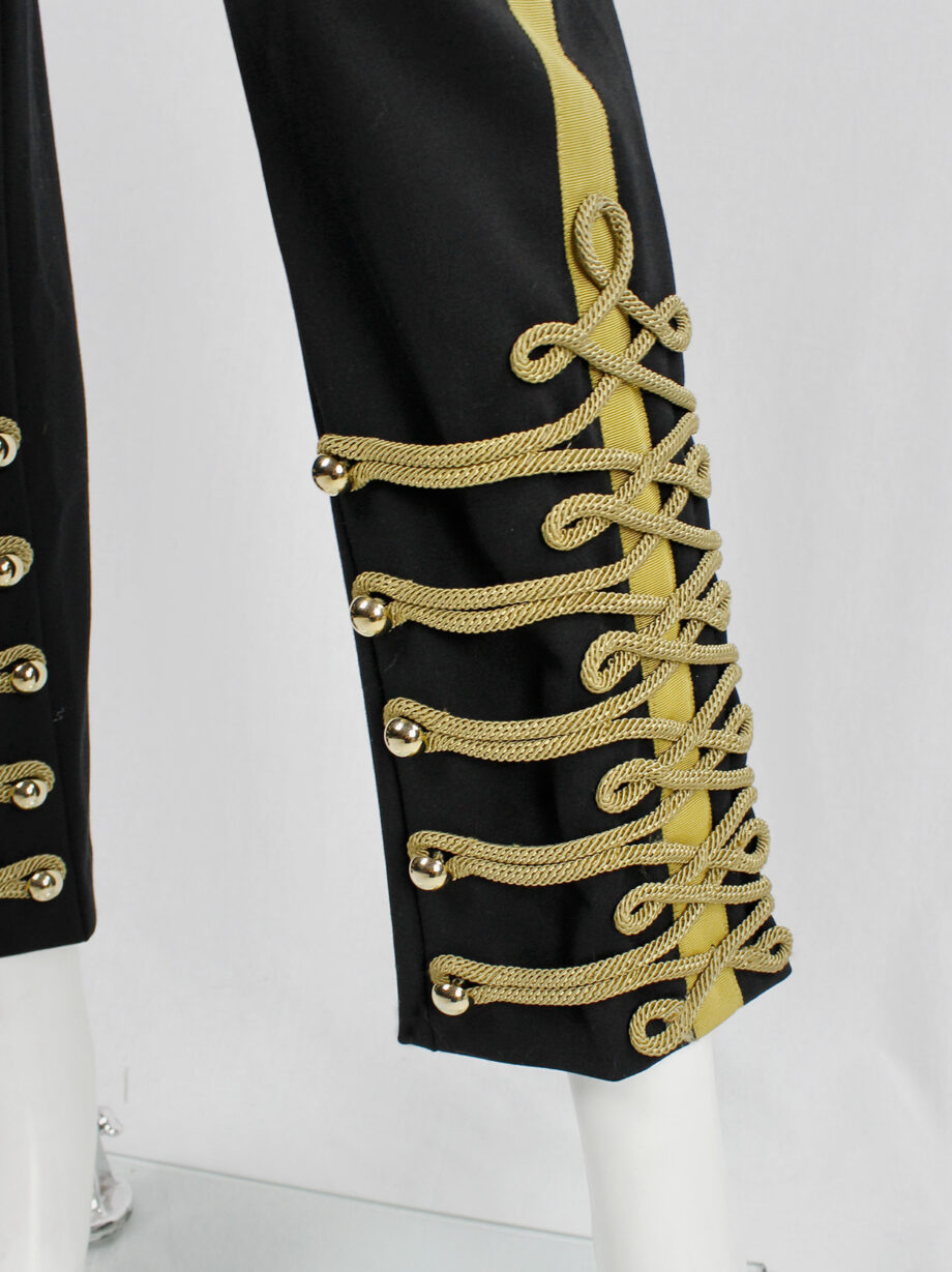 A.F. Vandevorst black Napoleonic officer’s trousers with gold buttons and ropes fall 2017 couture (7)