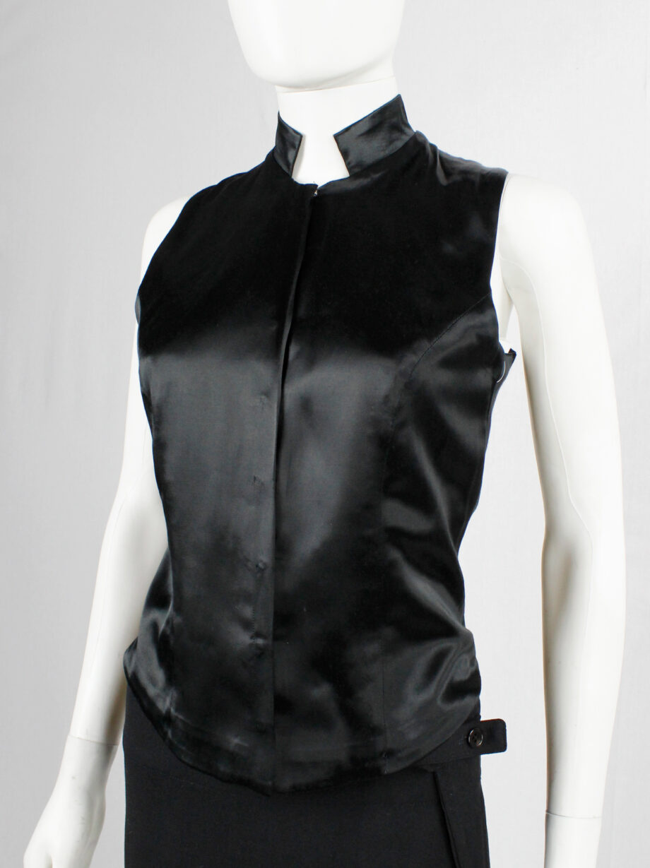 A.F. Vandevorst black sleeveless vest with corset boning in the back fall 1999 (1)