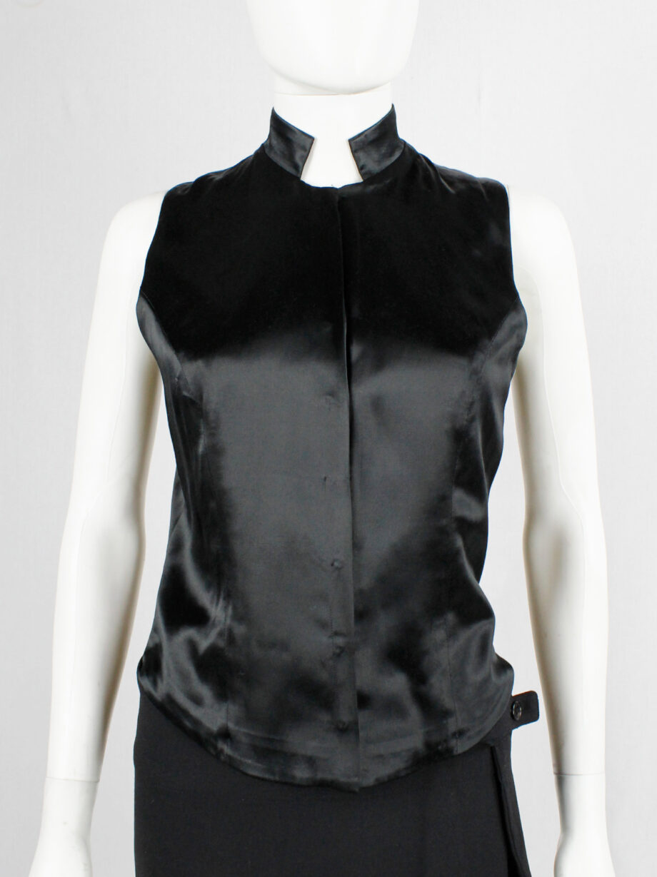 A.F. Vandevorst black sleeveless vest with corset boning in the back fall 1999 (11)