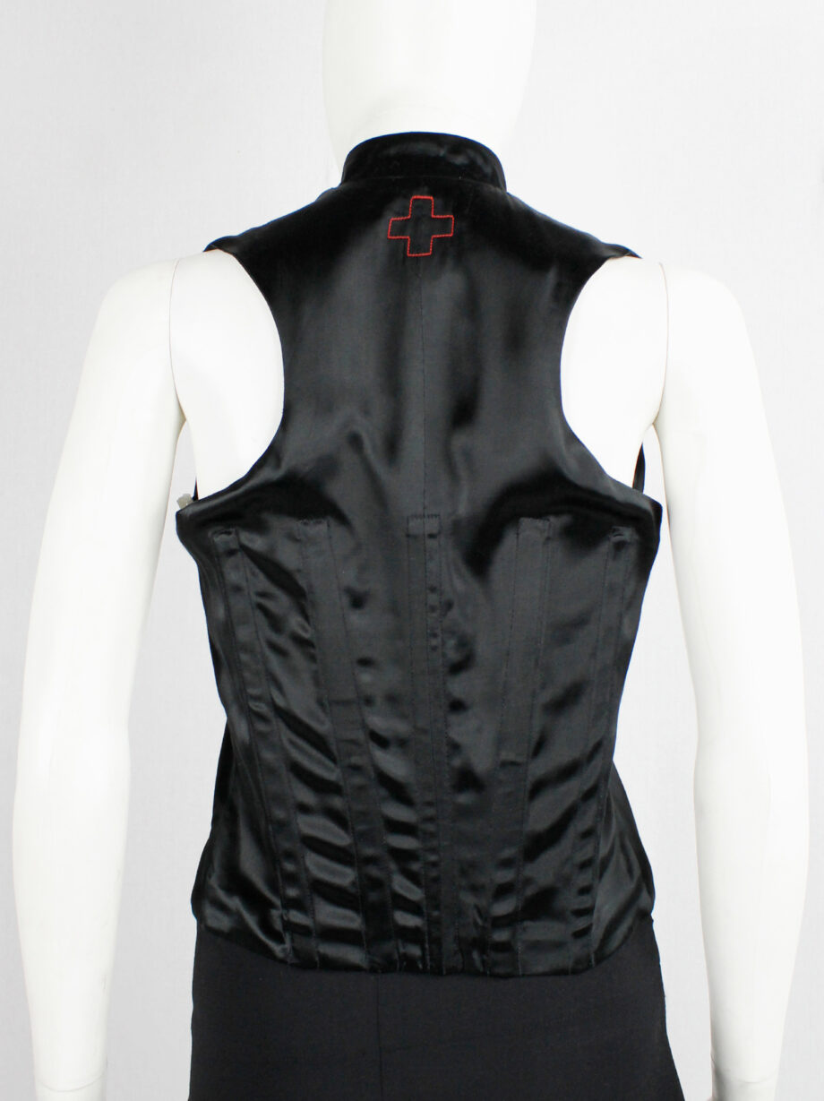 A.F. Vandevorst black sleeveless vest with corset boning in the back fall 1999 (4)