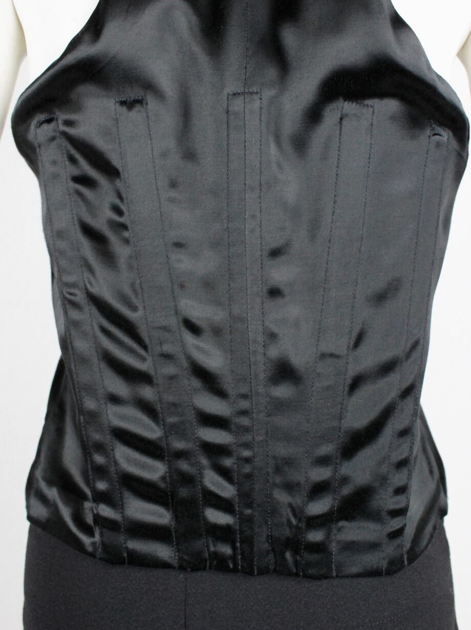 A.F. Vandevorst black sleeveless vest with corset boning in the back fall 1999 (5)