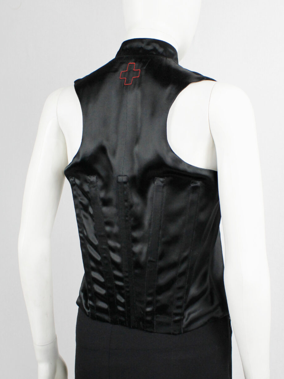 A.F. Vandevorst black sleeveless vest with corset boning in the back fall 1999 (6)