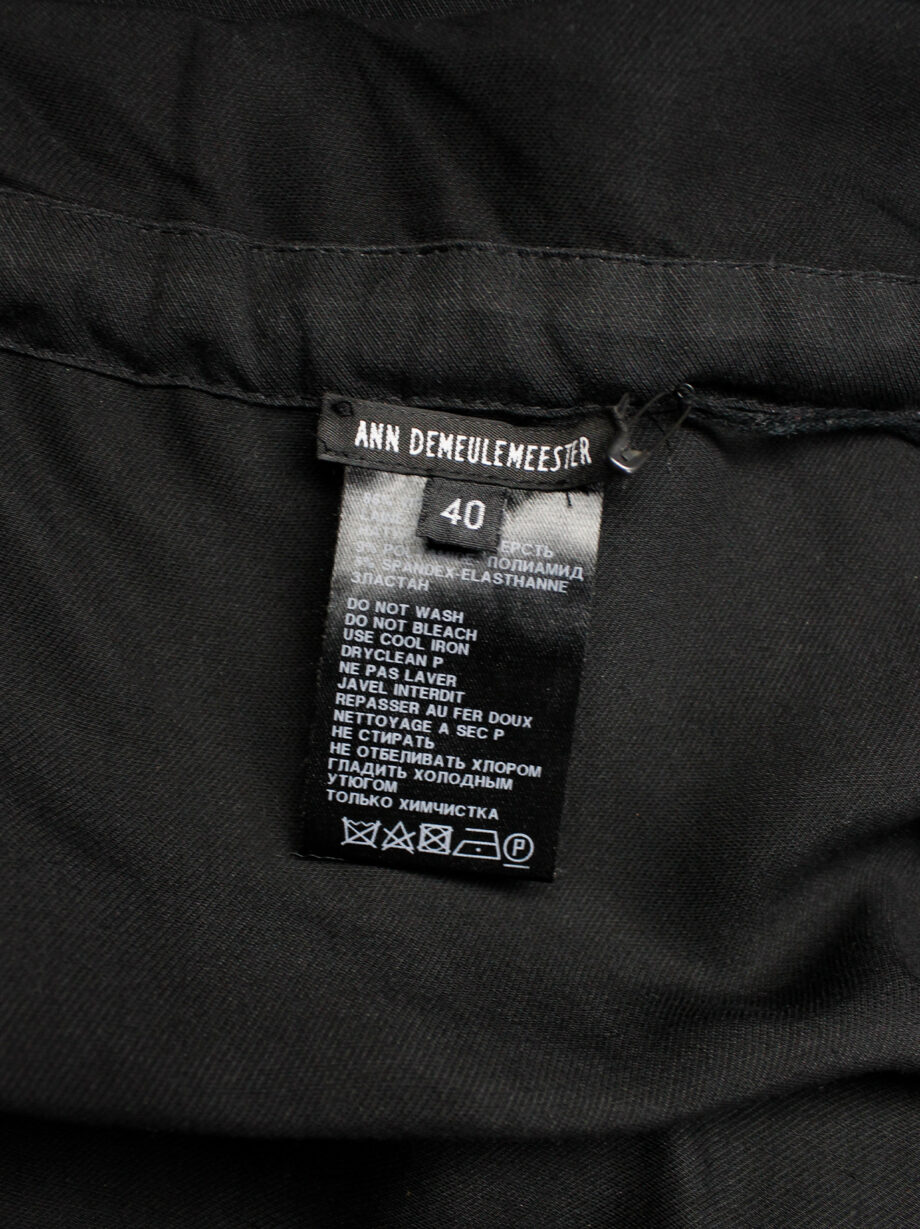 Ann Demeulemeester black asymmetric draped skirt with belted waist spring 2004 (15)