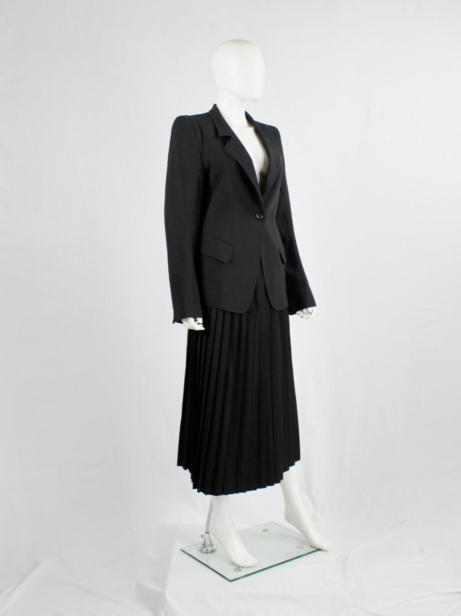 Ann Demeulemeester black classic blazer with single button closure (12)