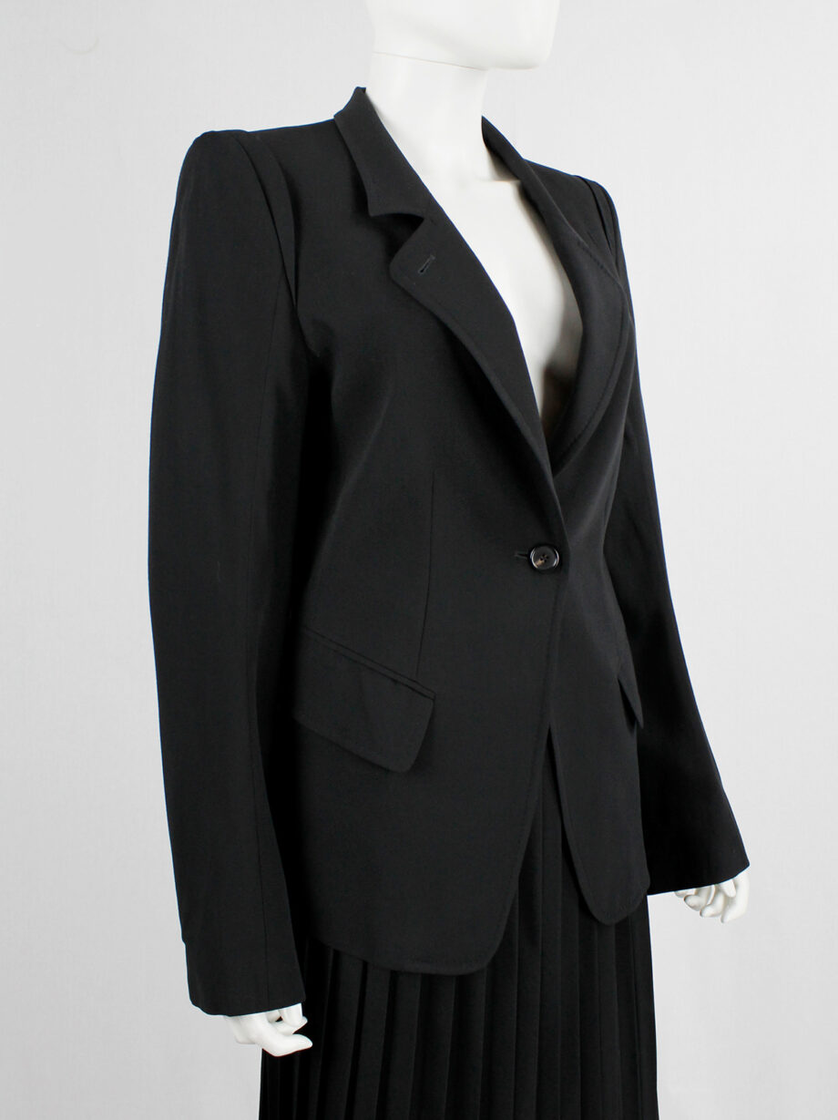 Ann Demeulemeester black classic blazer with single button closure (13)