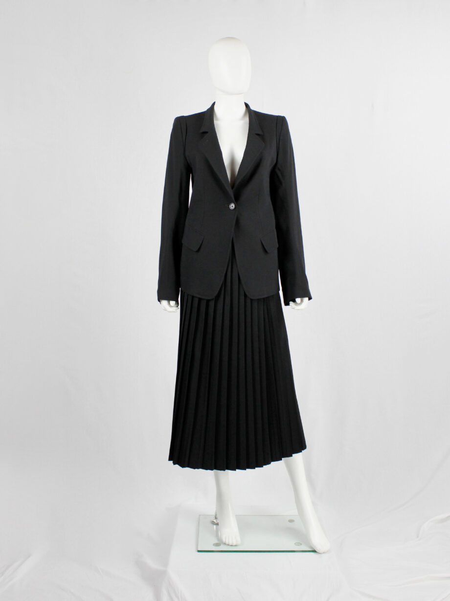 Ann Demeulemeester black classic blazer with single button closure (14)