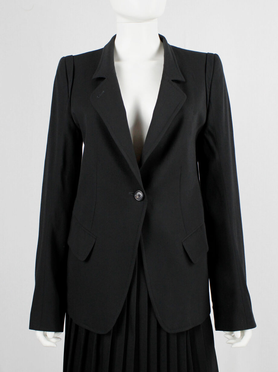 Ann Demeulemeester black classic blazer with single button closure (8)