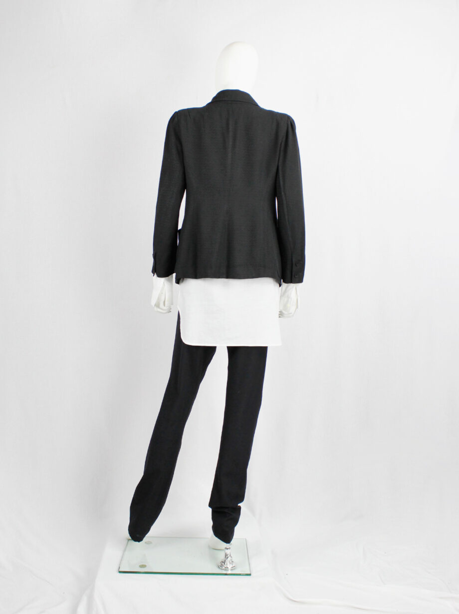 Ann Demeulemeester black cutaway blazer with cropped sleeves spring 1994 (3)