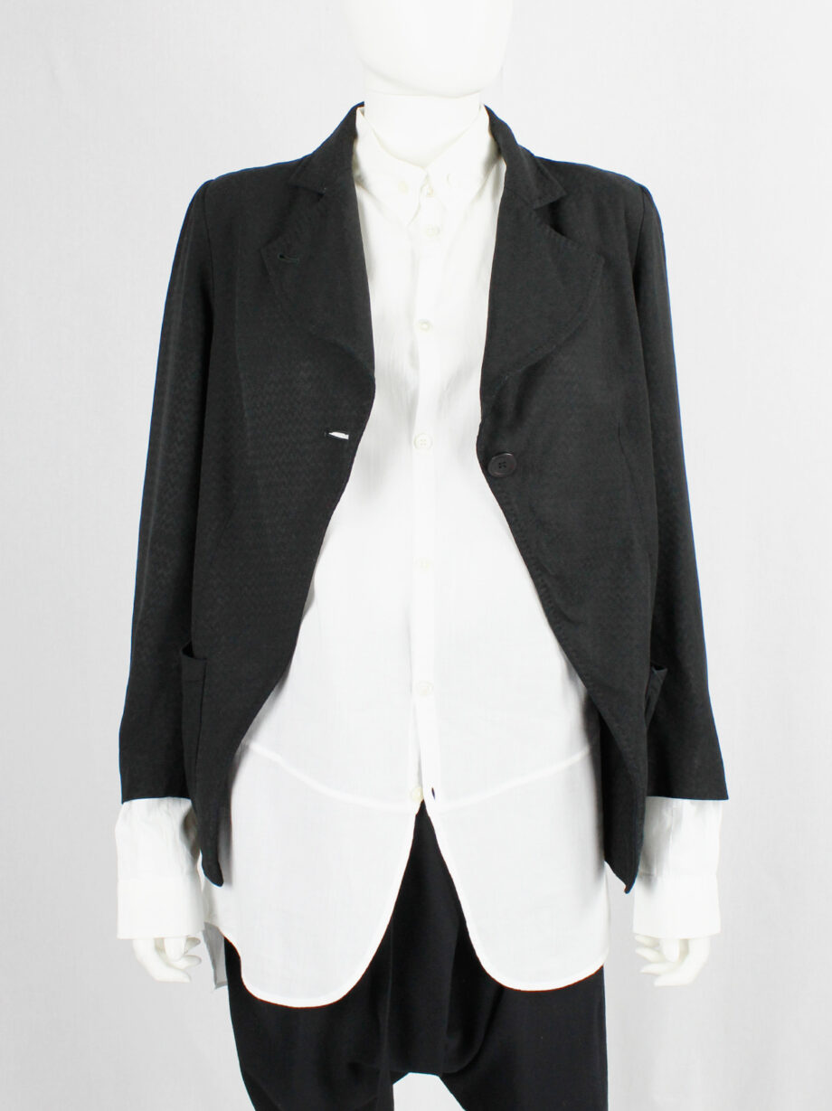 Ann Demeulemeester black cutaway blazer with cropped sleeves spring 1994 (9)