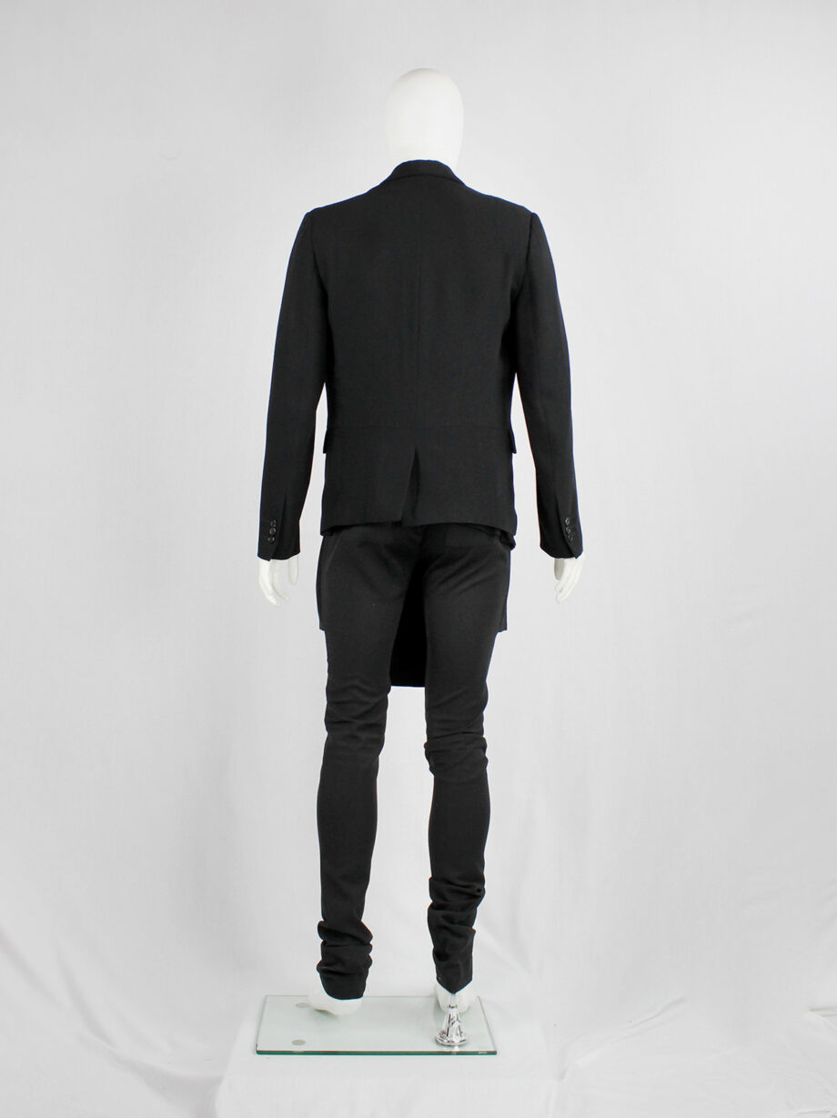 Ann Demeulemeester mens black blazer with front slit and draped panels fall 2011 (19)