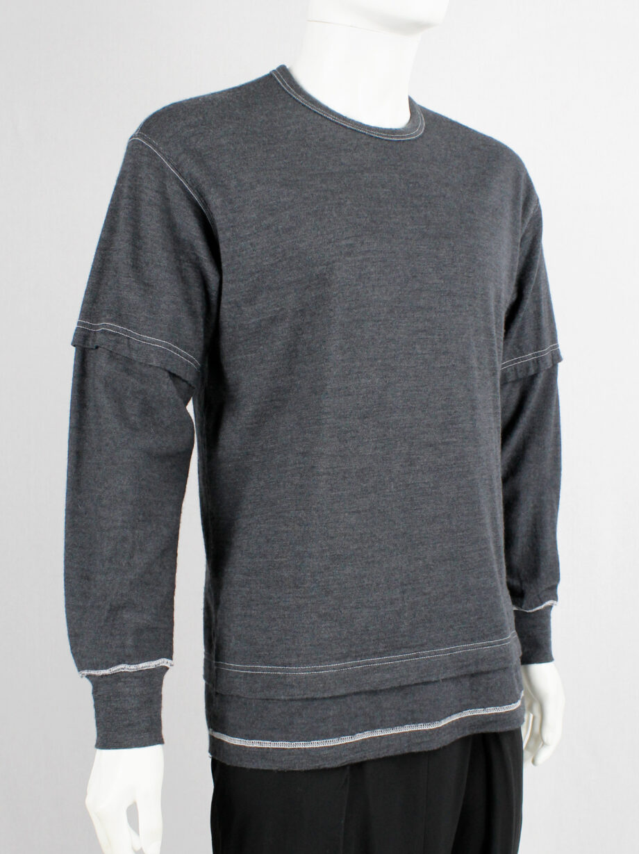 Comme des Garcons Homme grey jumper with faux t-shirt overlayer 1998 (10)