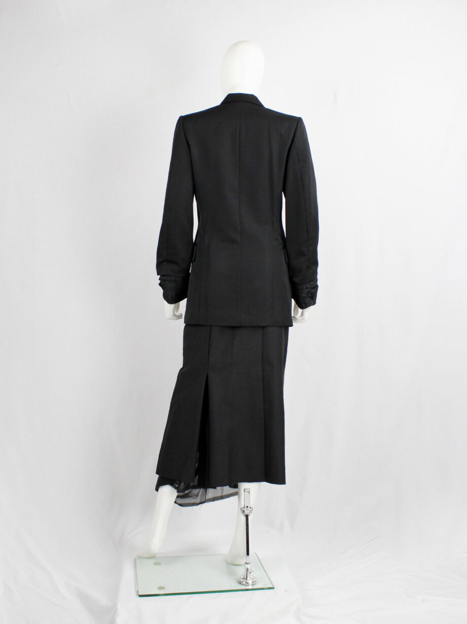 Comme des Garcons black blazer with scrunched lining coming out of the sleeves 1992 (1)