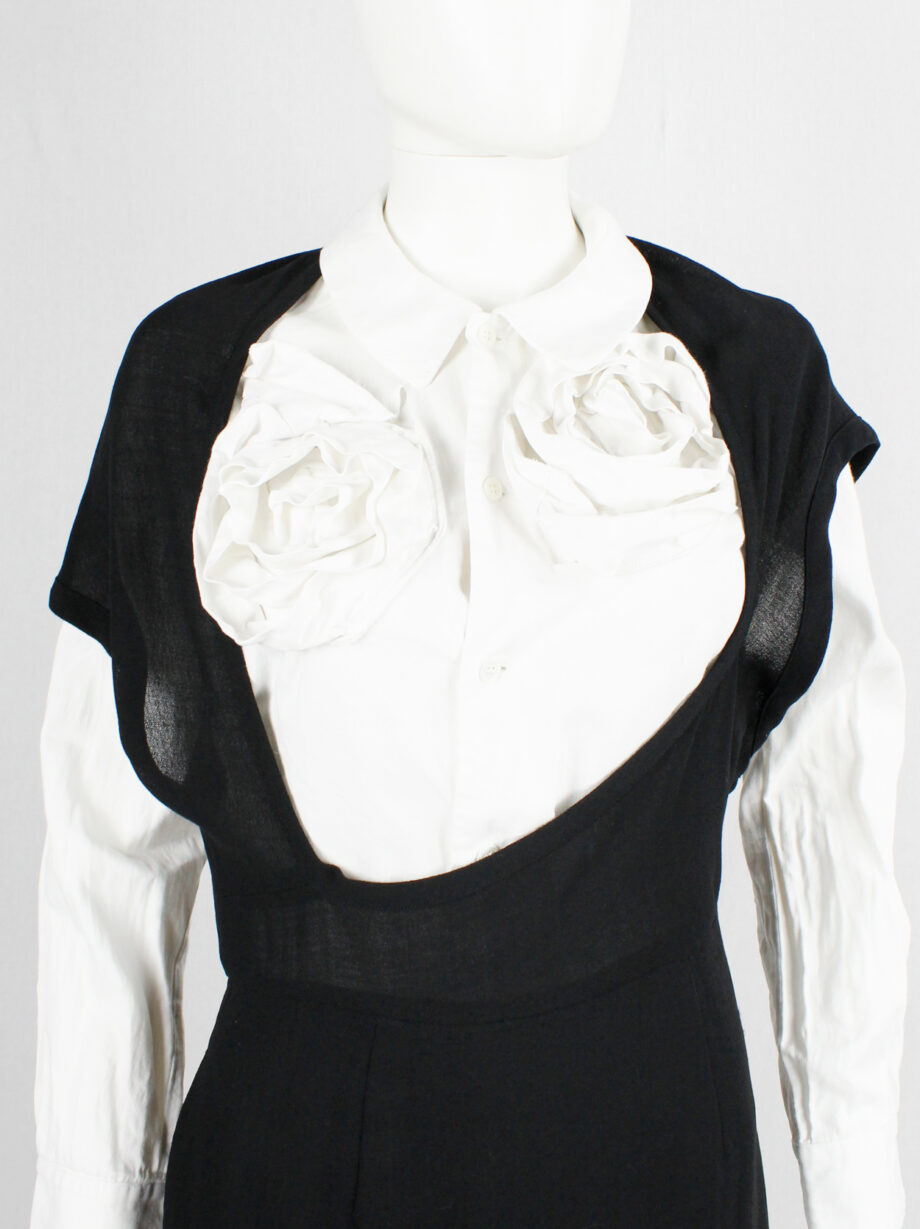 Comme des Garçons black dress with deformed upper and extra low neckline spring 1999 (10)