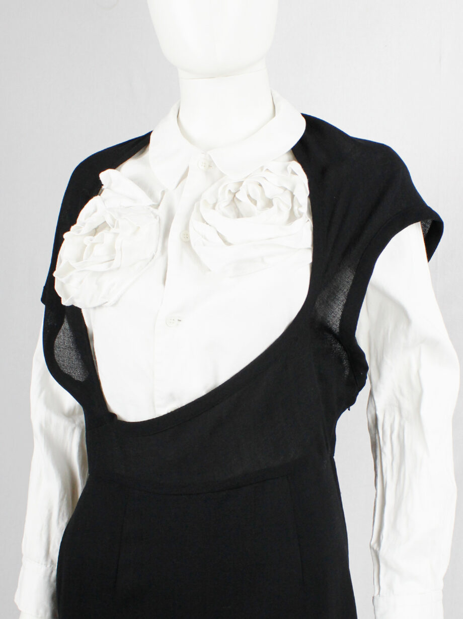 Comme des Garçons black dress with deformed upper and extra low neckline spring 1999 (12)