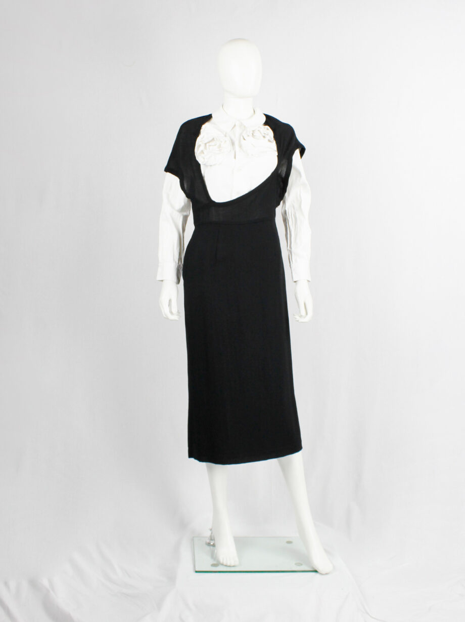 Comme des Garçons black dress with deformed upper and extra low neckline spring 1999 (3)