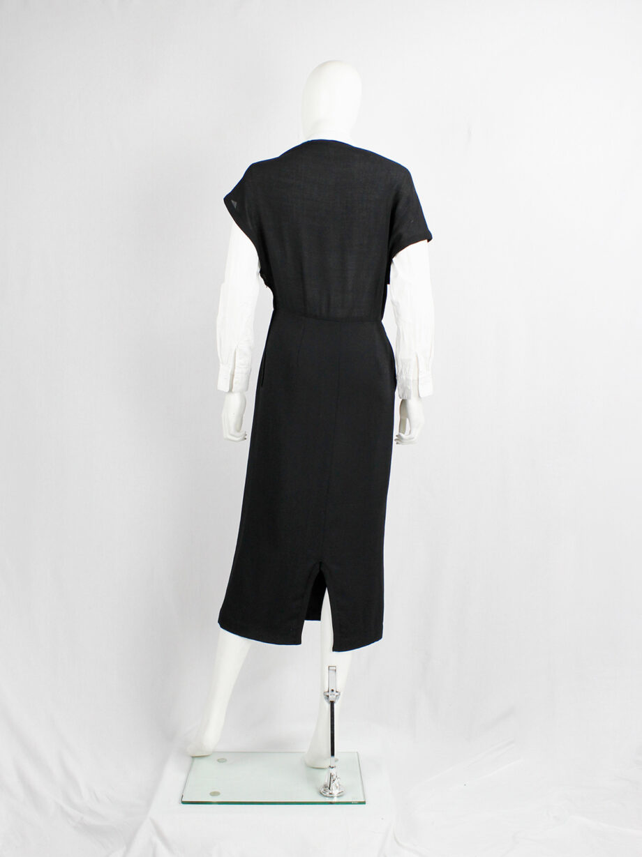 Comme des Garçons black dress with deformed upper and extra low neckline spring 1999 (5)