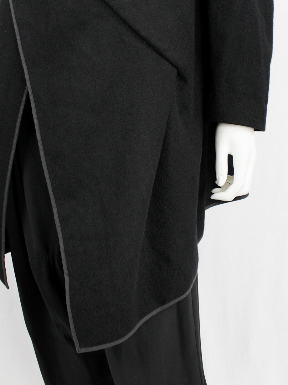 Comme des Garçons black wrapped shawl coat with cowl neck collar fall 1999 (13)