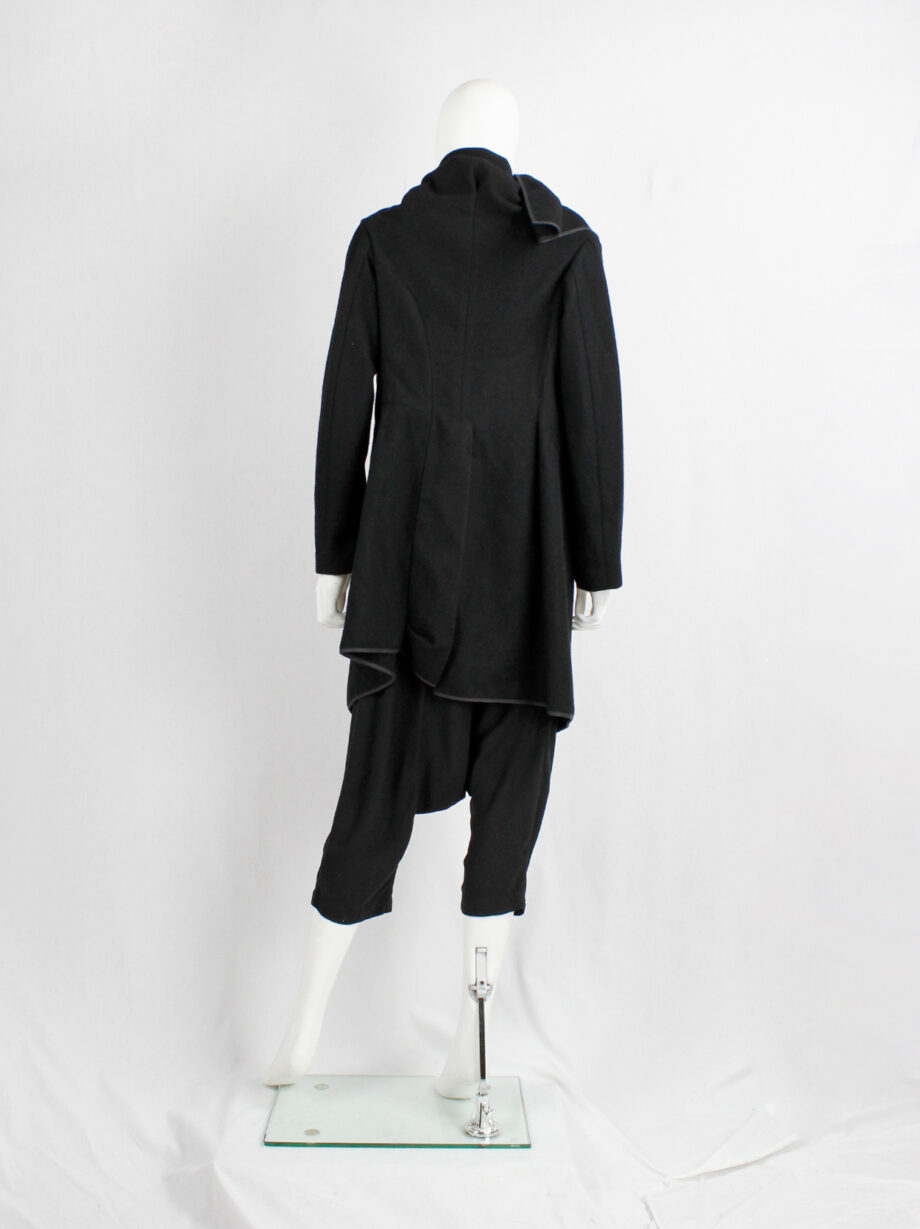 Comme des Garçons black wrapped shawl coat with cowl neck collar fall 1999 (17)