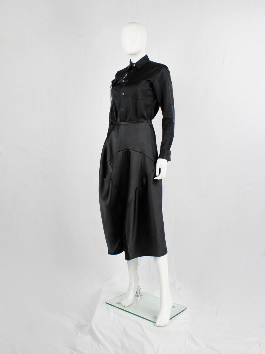 Comme des Garçons tricot black maxi skirt with bubble-shaped volume AD 1999 (1)
