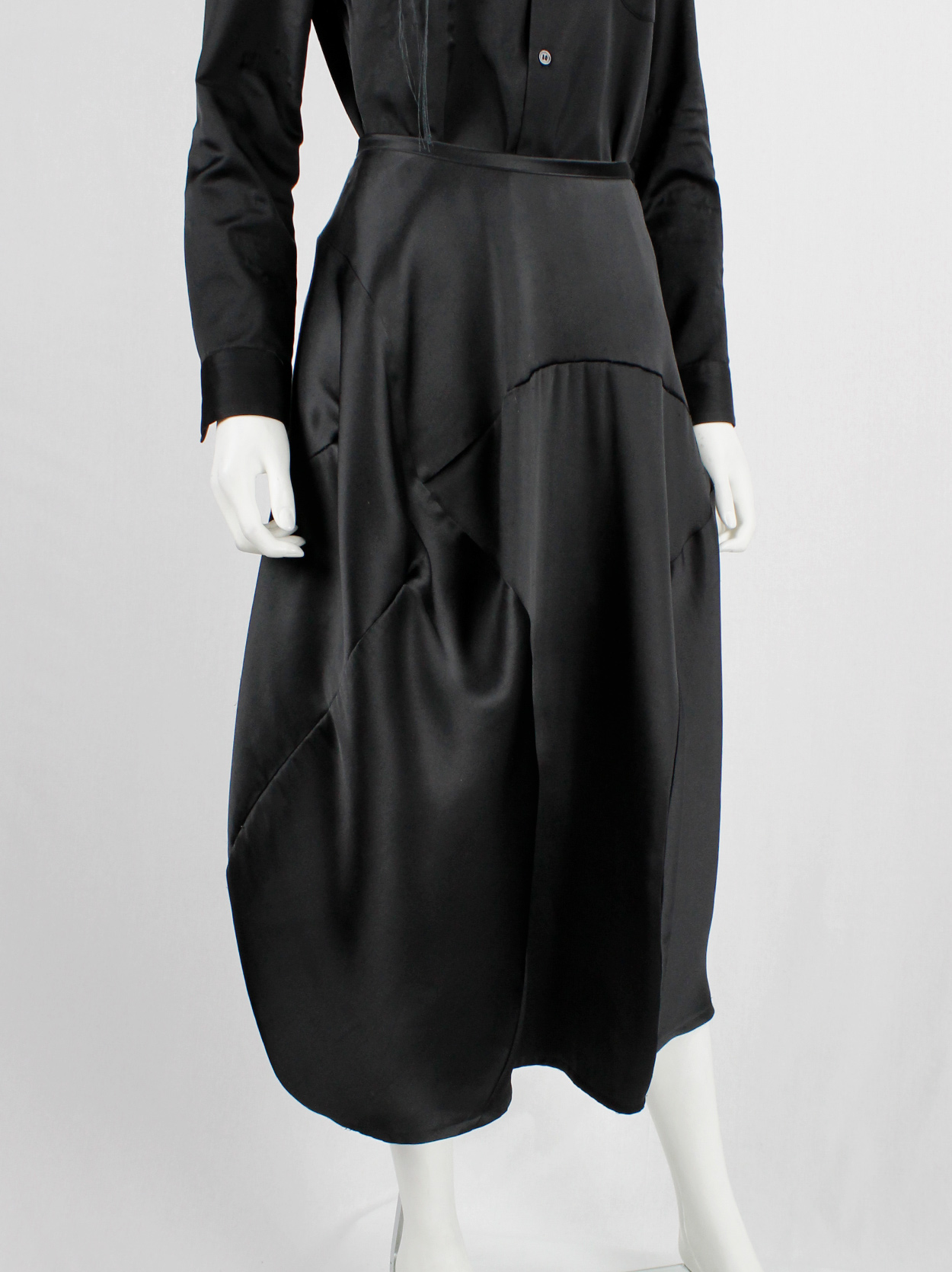 Comme des Garçons tricot black maxi skirt with bubble-shaped volume ...