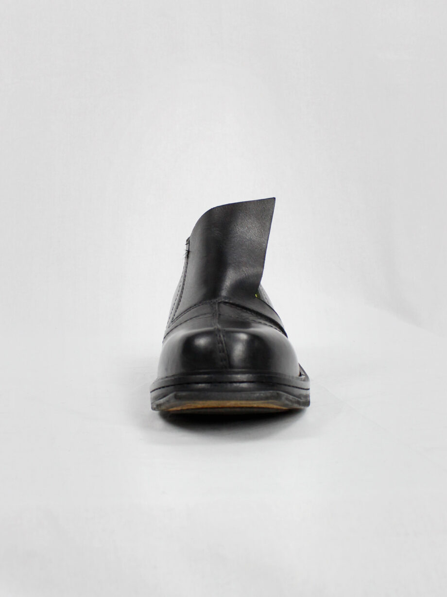 Dirk Bikkembergs black ankle boots with metal ring and neon elastic spring 1998 (21)