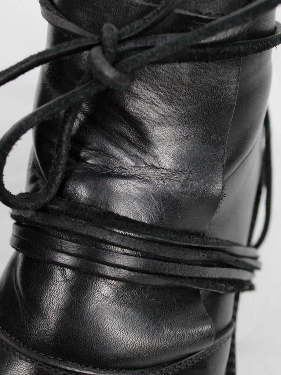 Dirk Bikkembergs black boots with flap and laces through the heel fall 1994 (15)